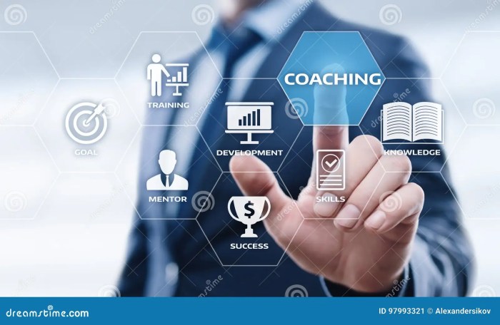 Coaching training business development mentoring learning education concept preview career